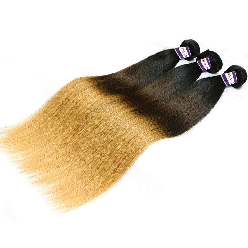 Ombre Hair 3 Colors Brazilian Hair Straight 1B/4/27
